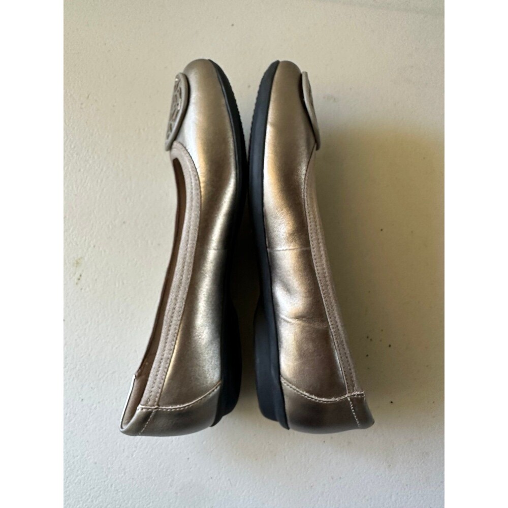 NWT Clarks Collection Pewter Metallic Gracelin Lola Leather Ballet Flats 6 - Picture 4 of 6